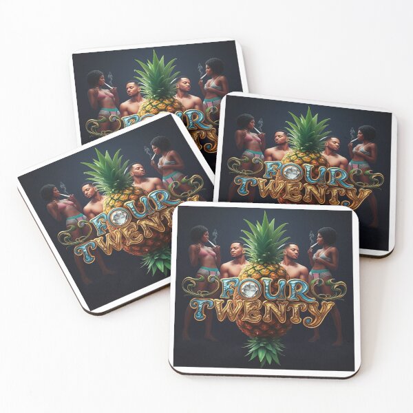 Item preview, Four Twenty With Black Couple - Upside-down Pineapple - White designed and sold by JLEmporium.