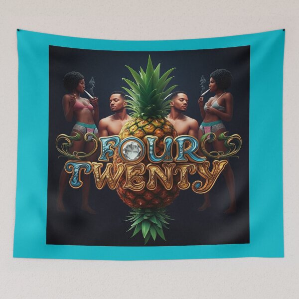 Item preview, Four Twenty With Black Couple - Upside-down Pineapple - Blue designed and sold by JLEmporium.