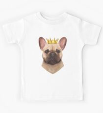 Französische Bulldogge mit Krone Kinder T-Shirt