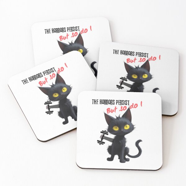 Item preview, The Horrors Persist, But So Do I Funny Black Cat Fitness Exercise designed and sold by FreeStyleTrend.