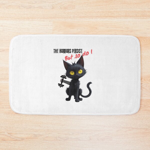 Item preview, The Horrors Persist, But So Do I Funny Black Cat Fitness Exercise designed and sold by FreeStyleTrend.
