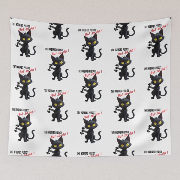 Item preview, The Horrors Persist, But So Do I Funny Black Cat Fitness Exercise designed and sold by FreeStyleTrend.