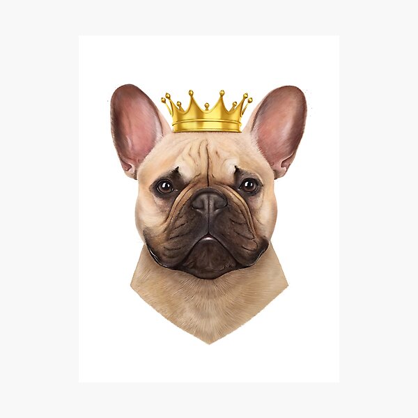 Item preview, French bulldog with crown designed and sold by Valeriya Korenkova Kodamorkovkart.