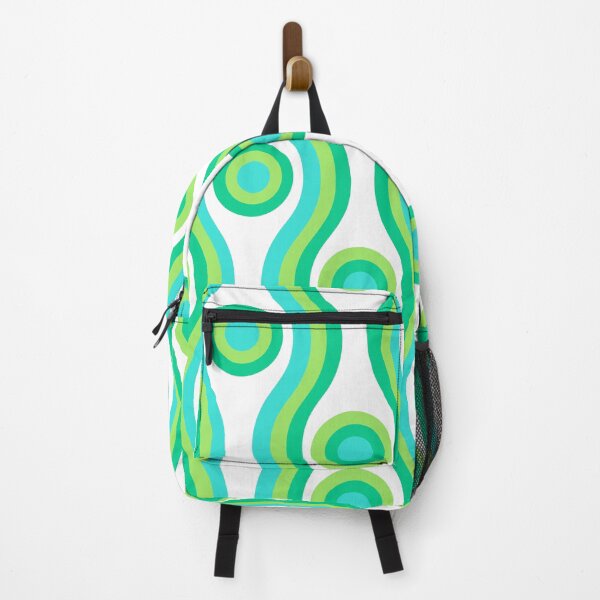Item preview, Retro Circles on Ogee Curved Lines in mint green, lime green and teal designed and sold by Yasminepatterns .