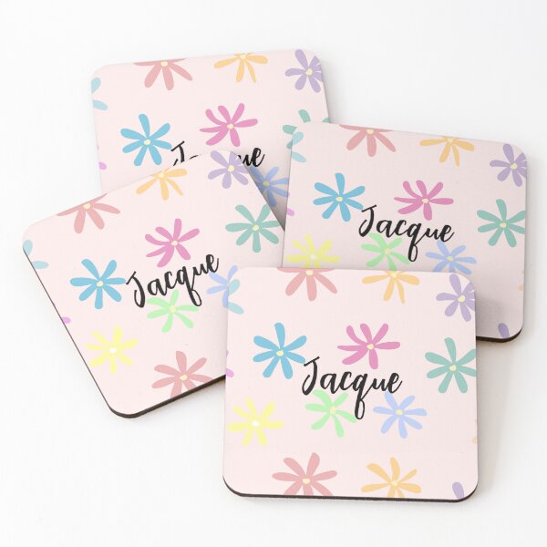 Item preview,  Jacque  Name with Flower Design Pink designed and sold by ClearAndHappy.