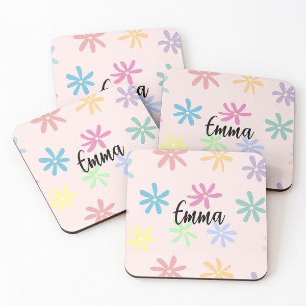 Item preview,  Emma  Name with Flower Design Pink designed and sold by ClearAndHappy.