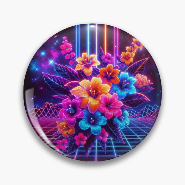 Artikelvorschau, Retro-Blumen, kosmische Blumen, Hibiskus entworfen und verkauft von RetroThreadedTs.