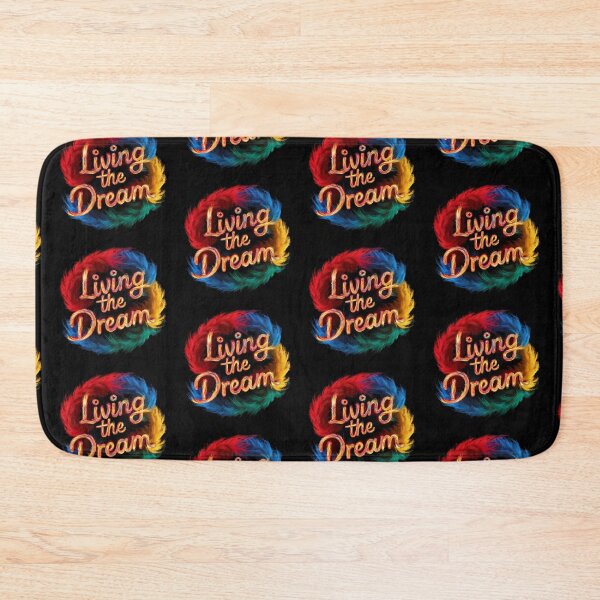 Item preview, Living The Dream - Colorful Feather Design - Multi Black designed and sold by JLEmporium.