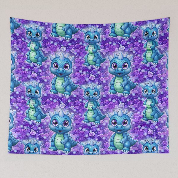 Item preview, Pattern of a Friendly and Fun Dragon - Seamless Pattern #5 designed and sold by Second Draft Visuals.
