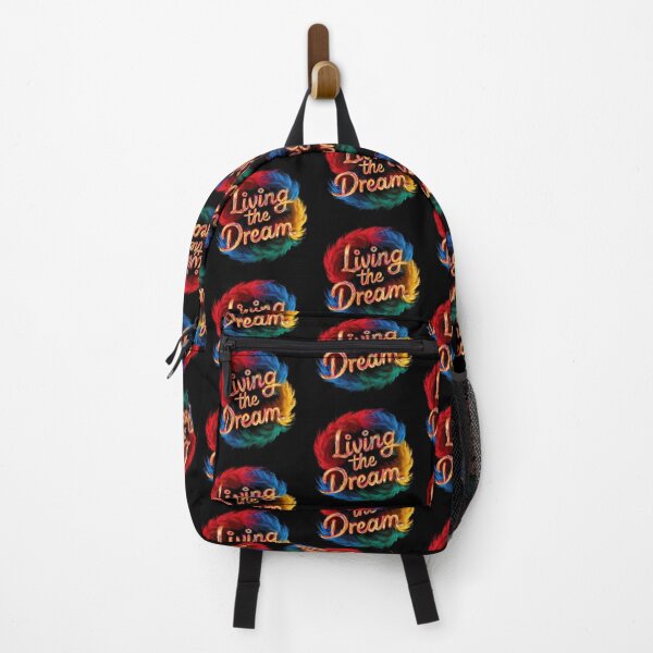 Item preview, Living The Dream - Colorful Feather Design - Multi Black designed and sold by JLEmporium.