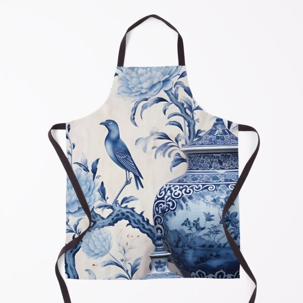 Item preview, Blue and White Chinoiserie Ginger Jars in the Garden designed and sold by TheChinoiserie.