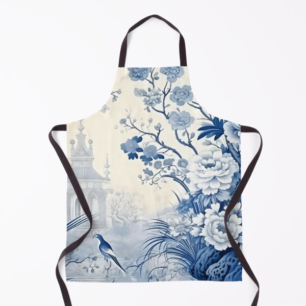 Item preview, Cerulean Pastoral Pavillion Chinoiserie designed and sold by TheChinoiserie.