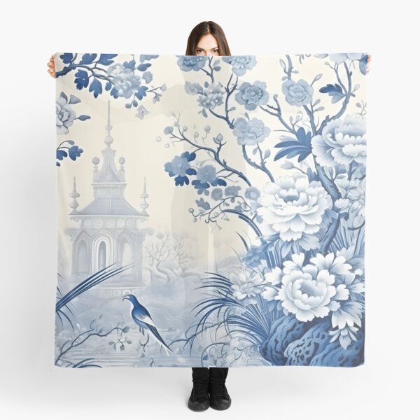 Aperçu de l'œuvre Pavillon pastoral céruléen chinoiserie créée et vendue par TheChinoiserie.