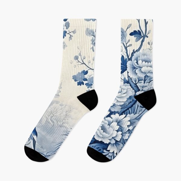 Item preview, Cerulean Pastoral Pavillion Chinoiserie designed and sold by TheChinoiserie.