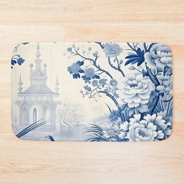 Item preview, Cerulean Pastoral Pavillion Chinoiserie designed and sold by TheChinoiserie.