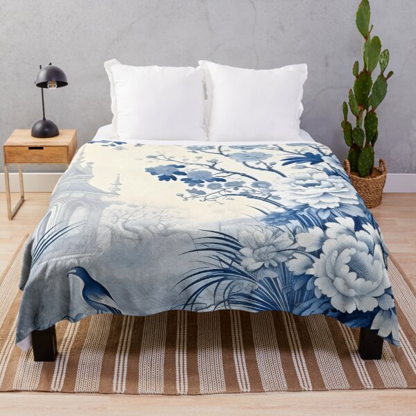 Item preview, Cerulean Pastoral Pavillion Chinoiserie designed and sold by TheChinoiserie.