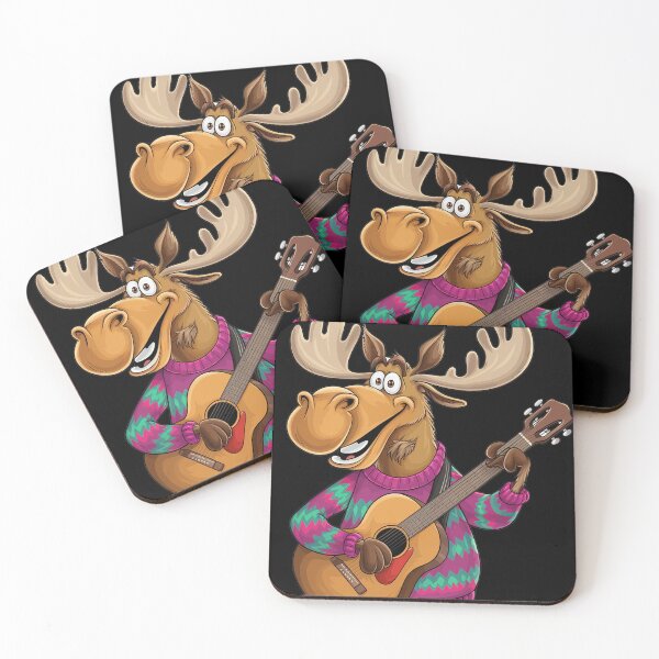 Item preview, Funny Moose Playing Guitar Cartoon designed and sold by Nature's Fancy.