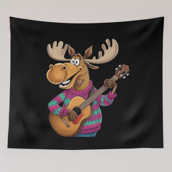 Item preview, Funny Moose Playing Guitar Cartoon designed and sold by Nature's Fancy.