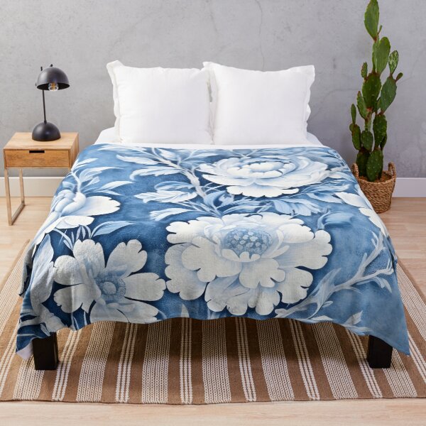 Item preview, Blue Vintage Floral Chinoiserie Chintz designed and sold by TheChinoiserie.