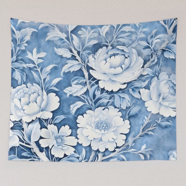 Item preview, Blue Vintage Floral Chinoiserie Chintz designed and sold by TheChinoiserie.
