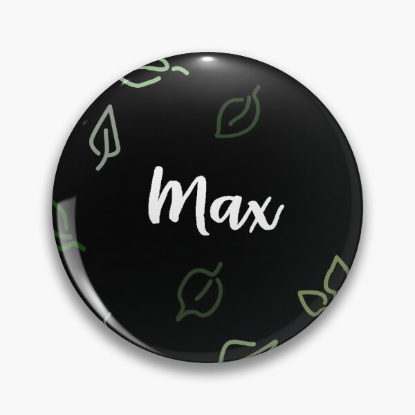 Artikelvorschau, Max Name Blattmuster Schwarz entworfen und verkauft von ClearAndHappy.