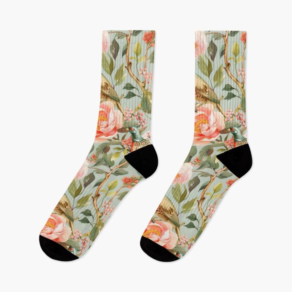Item preview, Floral Pheasant Garden Chinoiserie Chintz designed and sold by TheChinoiserie.