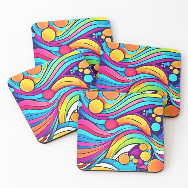 Item preview, Neon Waves Vibrant Cosmos designed and sold by Health And Fitness Posts e-Store.