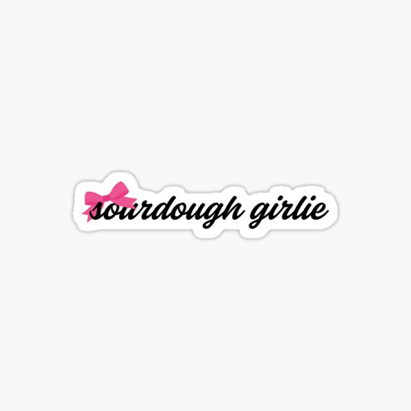Vista previa del artículo con la obra «Sourdough Girlie con un pequeño lazo rosa oscuro», diseñado y vendido por OnAWhimsy.
