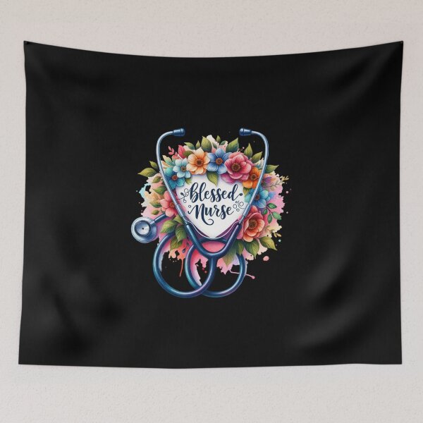 Item preview, Blessed Nurse – Stethoscope & Florals designed and sold by artedigital99.