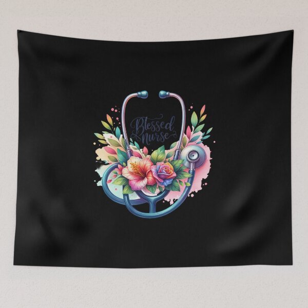 Item preview, Blessed Nurse – Stethoscope & Florals designed and sold by artedigital99.