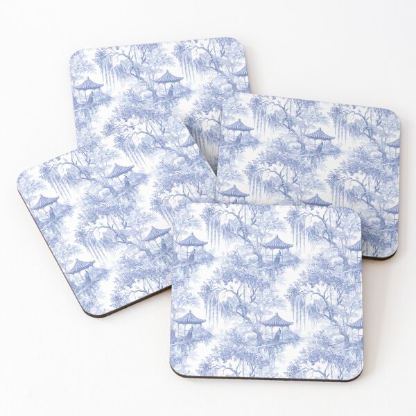 Item preview, Blue and White Peacock Pagoda Gardens designed and sold by TheChinoiserie.