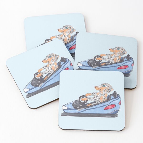 Item preview, DACHSHUND DRIVING A DODGEM designed and sold by BeritValk.