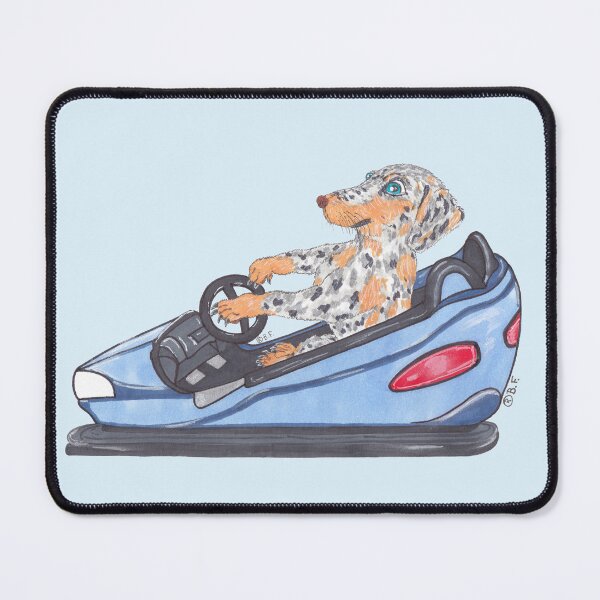 Item preview, DACHSHUND DRIVING A DODGEM designed and sold by BeritValk.