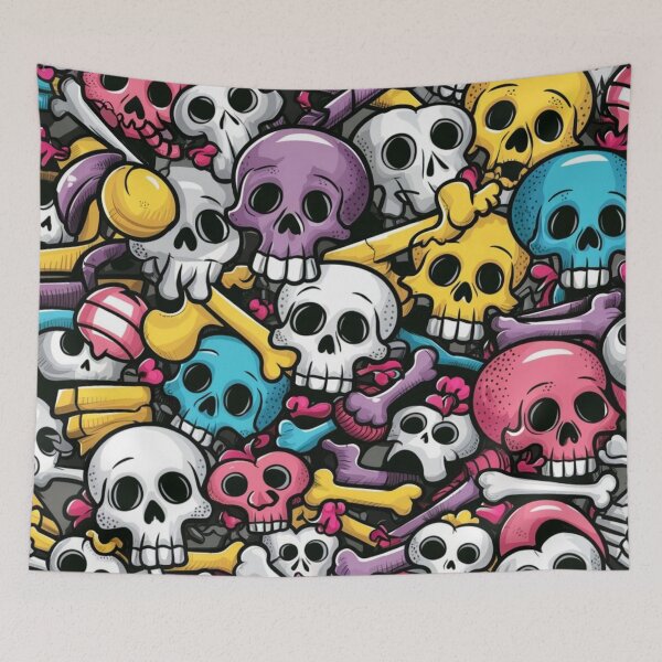 Item preview, doodle skulls designed and sold by JMMR.