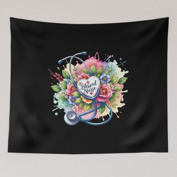 Item preview, Blessed Nurse – Stethoscope & Florals designed and sold by artedigital99.