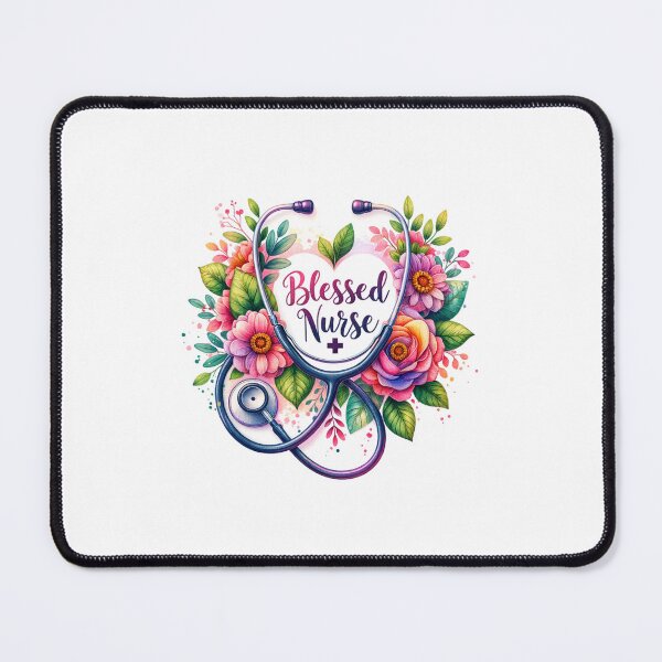 Item preview, "Nurse's Blessing – Watercolor Stethoscope & Blooms" designed and sold by artedigital99.