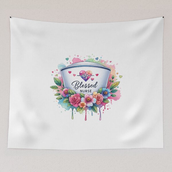 Item preview, Blessed Nurse – Floral Cap Tribute designed and sold by artedigital99.