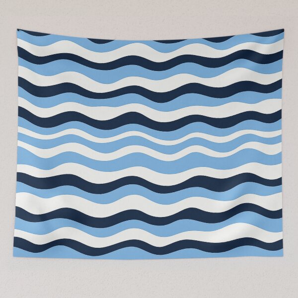 Item preview, Abstract pattern with blue wavy sailor stripes Design. designed and sold by HEMRO.