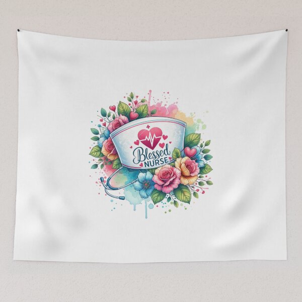 Item preview, Blessed Nurse – Floral Cap Tribute designed and sold by artedigital99.