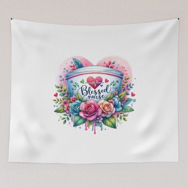 Item preview, Blessed Nurse – Floral Cap Tribute designed and sold by artedigital99.