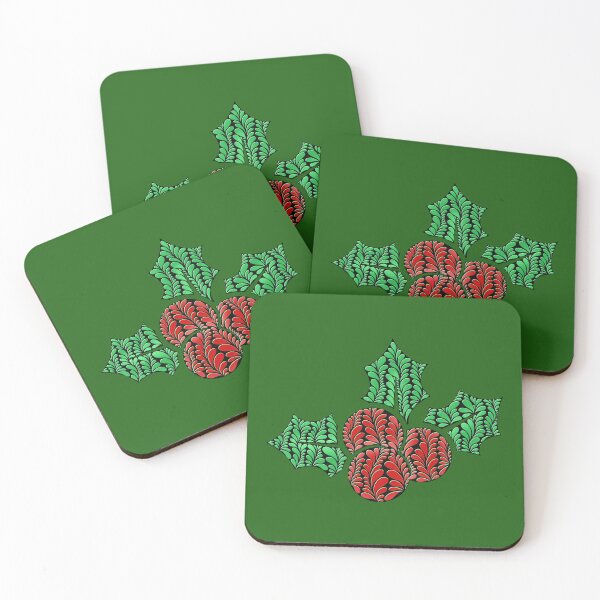 Item preview, Zen Petal Art - Cute Christmas Holly designed and sold by SpeakBoldly.