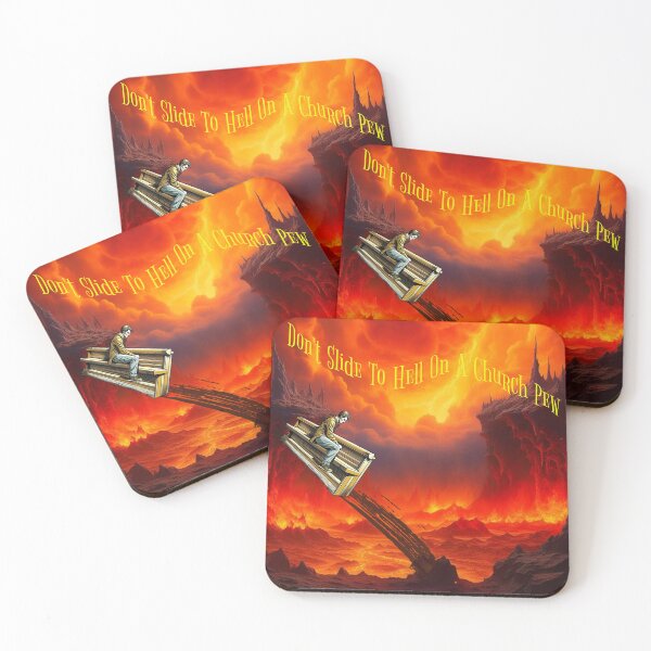 Item preview, Don't slide to Hell on a church pew designed and sold by S4G Tees.
