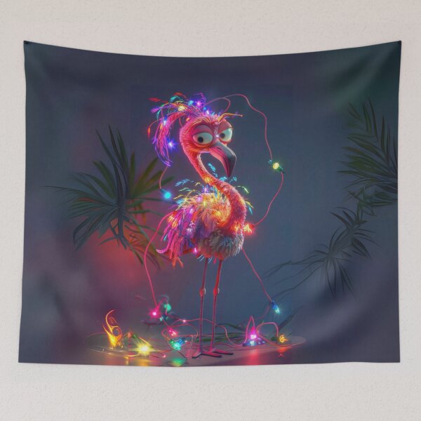 Item preview, Neon Festive Flamingo designed and sold by Sillytoe.