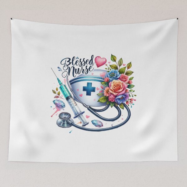 Item preview, Blessed Nurse – Floral Cap Tribute designed and sold by artedigital99.