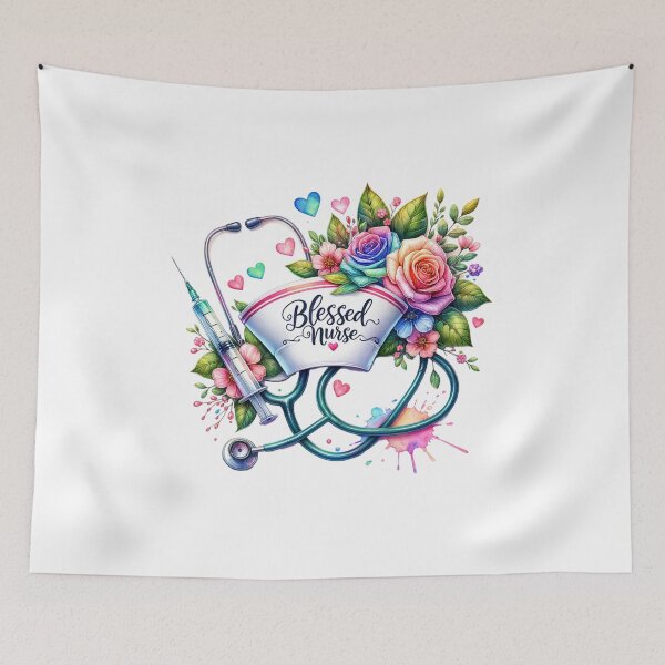 Item preview, Blessed Nurse – Floral Cap Tribute designed and sold by artedigital99.