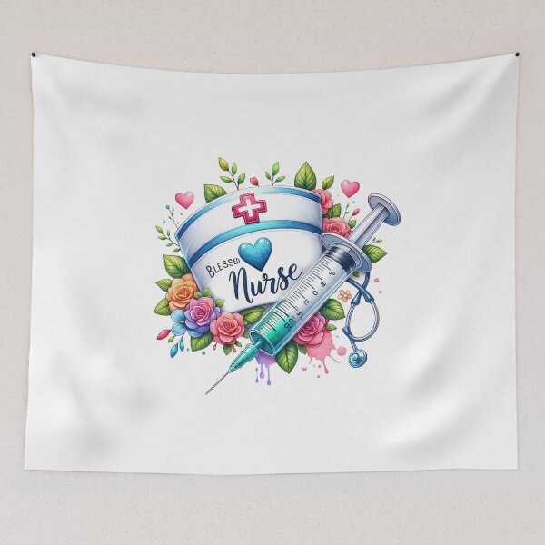 Item preview, "Florals & Cap – Nurse’s Grace" designed and sold by artedigital99.