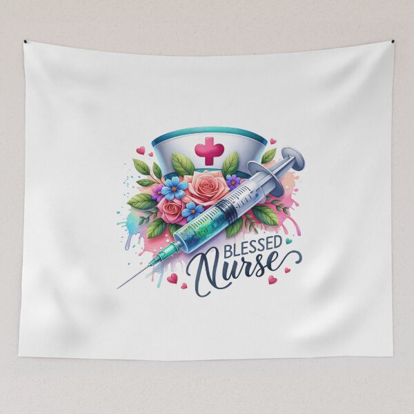 Item preview, Nurse’s Blessing – Cap, Flowers & Syringe designed and sold by artedigital99.