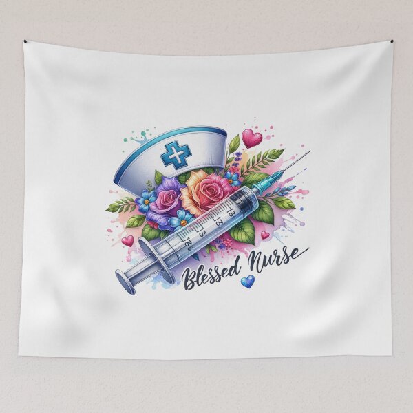 Item preview, Nurse’s Blessing – Cap, Flowers & Syringe designed and sold by artedigital99.