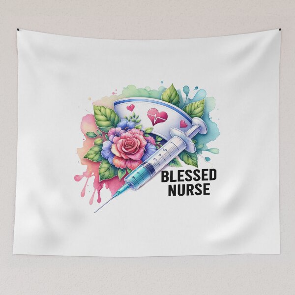 Item preview, Nurse’s Blessing – Cap, Flowers & Syringe designed and sold by artedigital99.