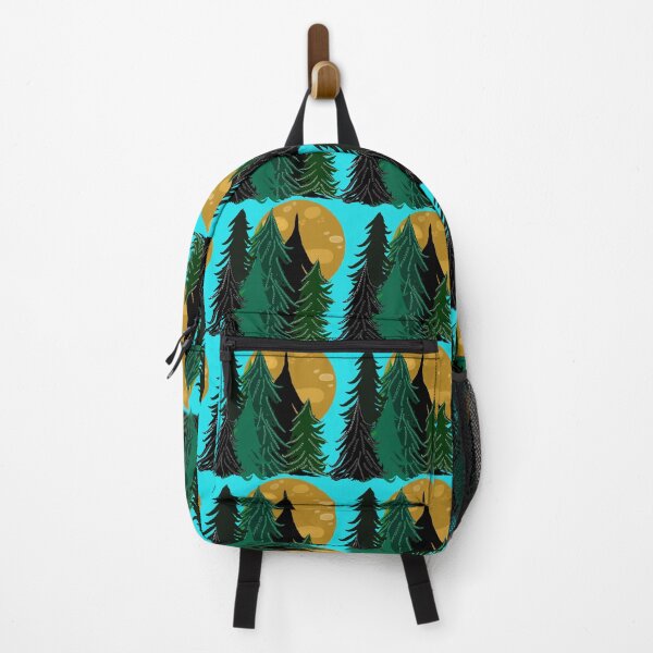 Item preview, Evergreen Trees in Moonlight, Full Moon, Forest Pattern, Aqua Blue Background designed and sold by Stephanie Rowan.